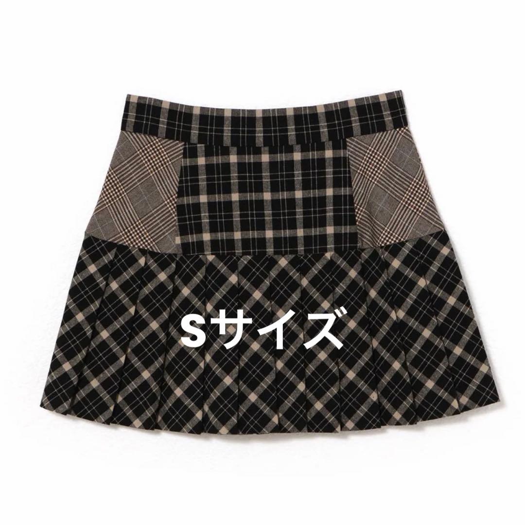 スカート andmary Coco check pleats skirt black S