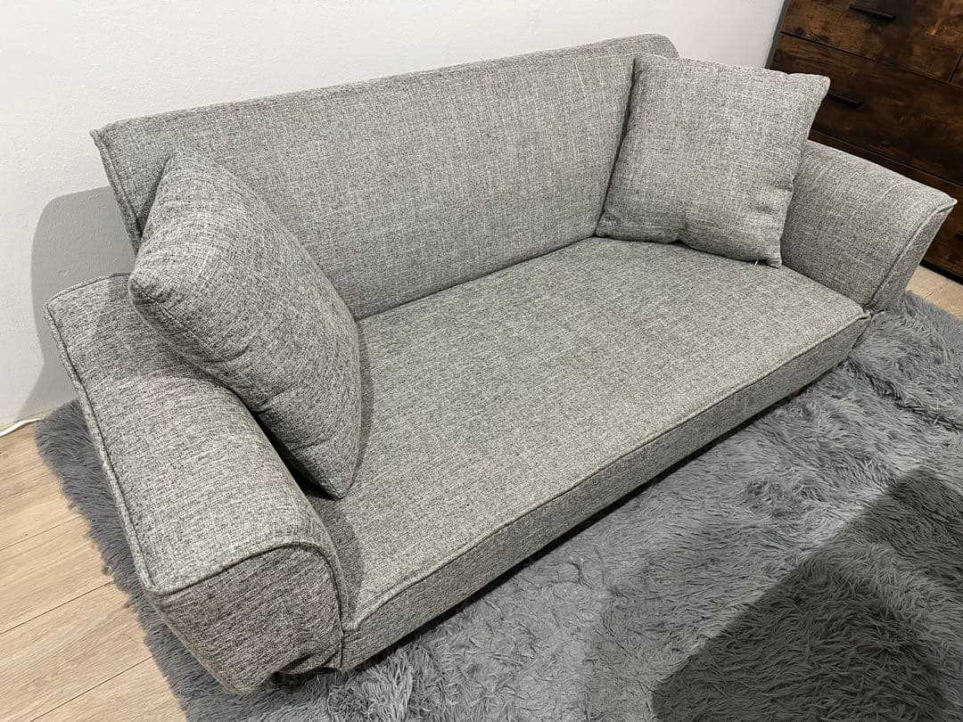 [幅143] 2人掛けソファ リクライニング ソファ天然木脚 LOWYA