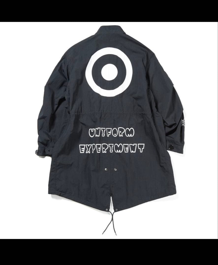 サイズS UNIFORM EXPERIMENT ブラックモッズコート