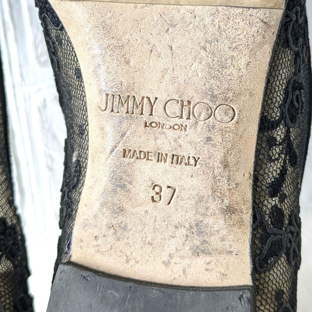 ✨人気✨JIMMY CHOO 総レース フラットシューズ フラワー 刺繍 黒