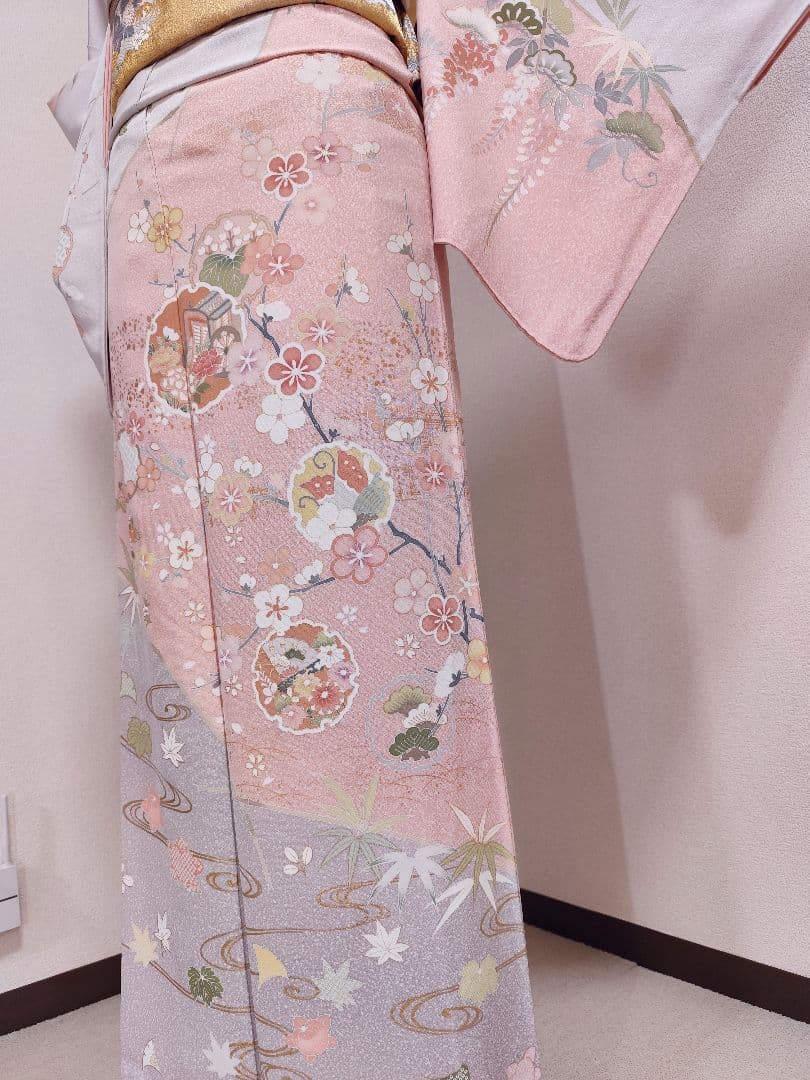 ❰6391❱ フルセット　訪問着　袋帯　帯〆　帯揚げ　正絹 入学式 七五三　着物