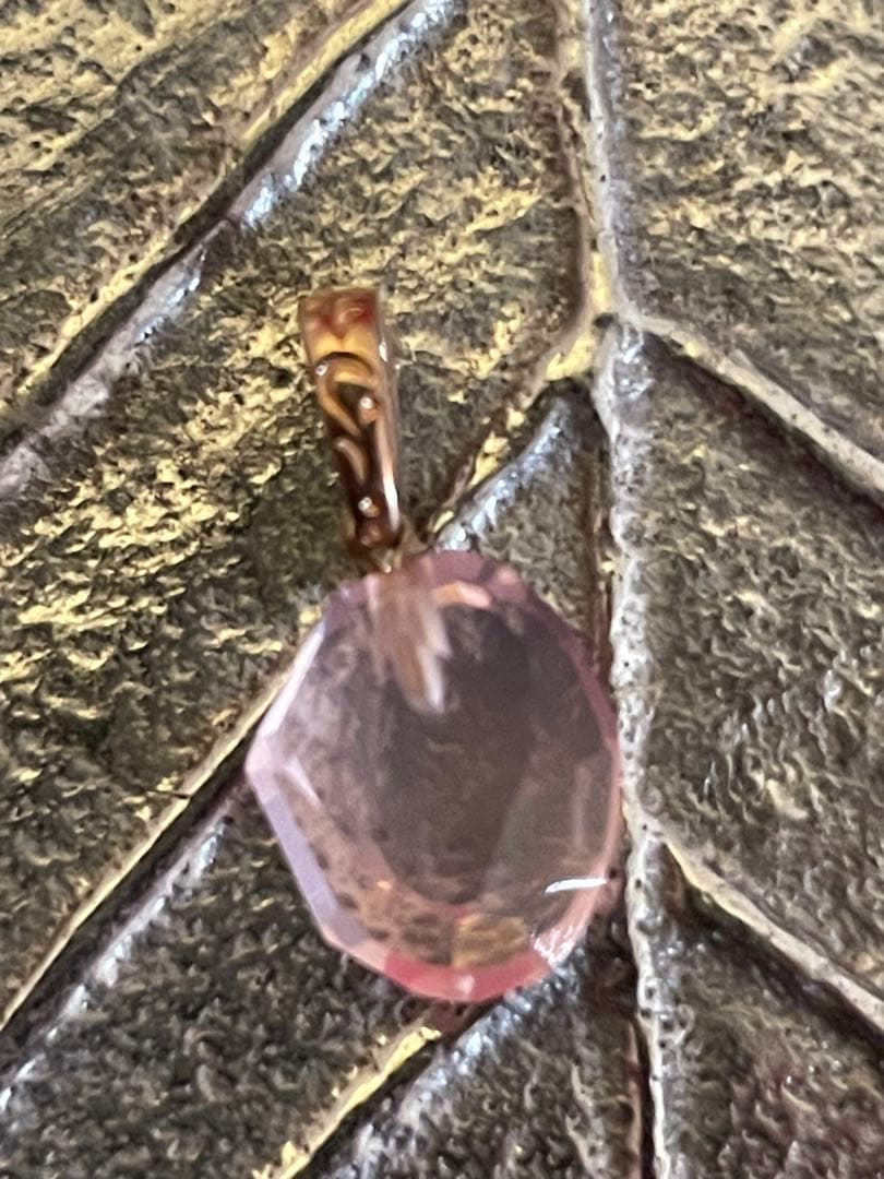 agete k10 ローズクォーツ ネックレスチャーム