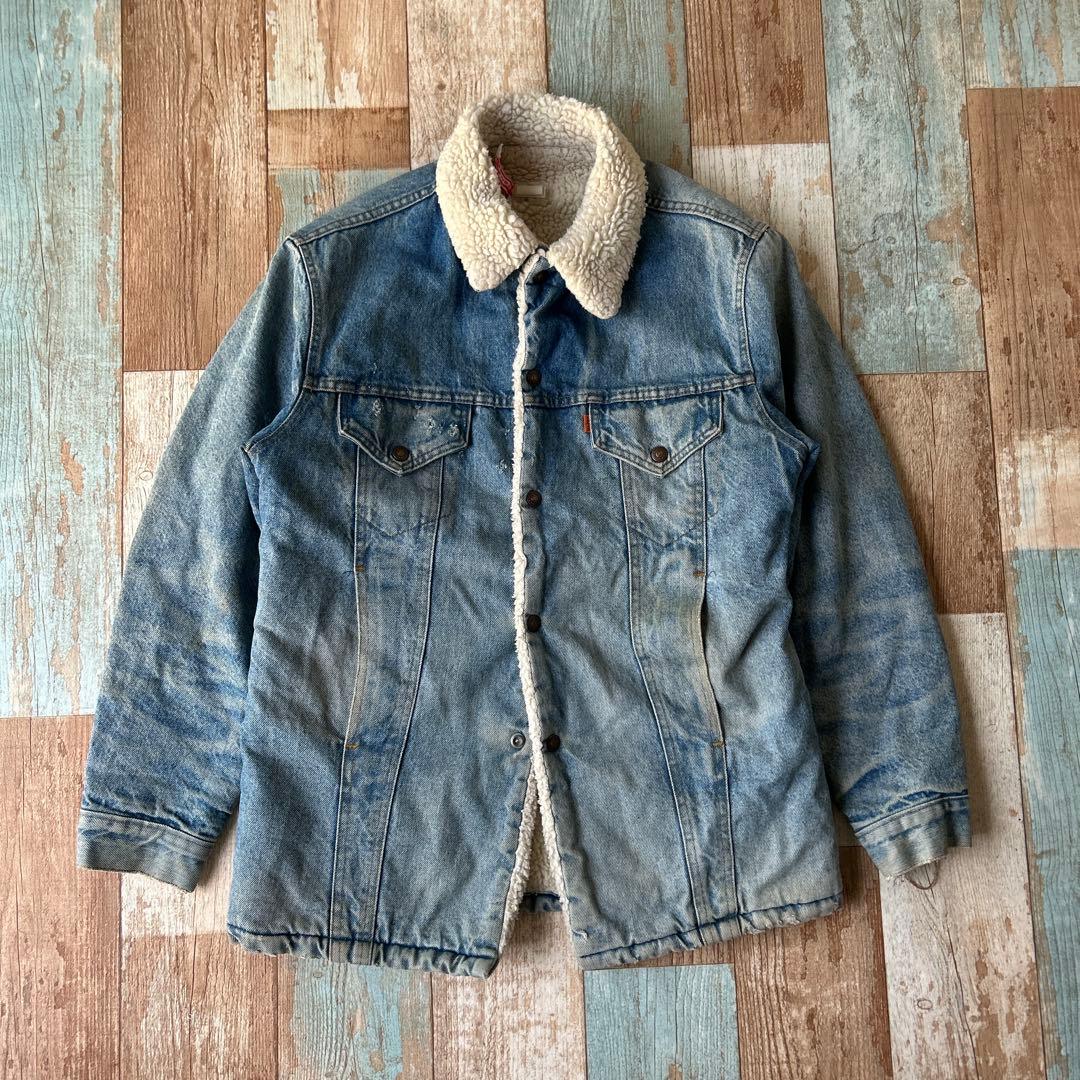 鬼ヒゲ 70s Levi’s USA製 デニムジャケット ボア付き Gジャン