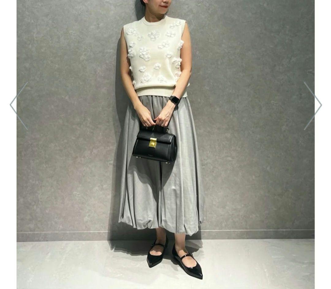 UNITED ARROWS 3D フラワーモチーフ ノースリーブ ニットベスト