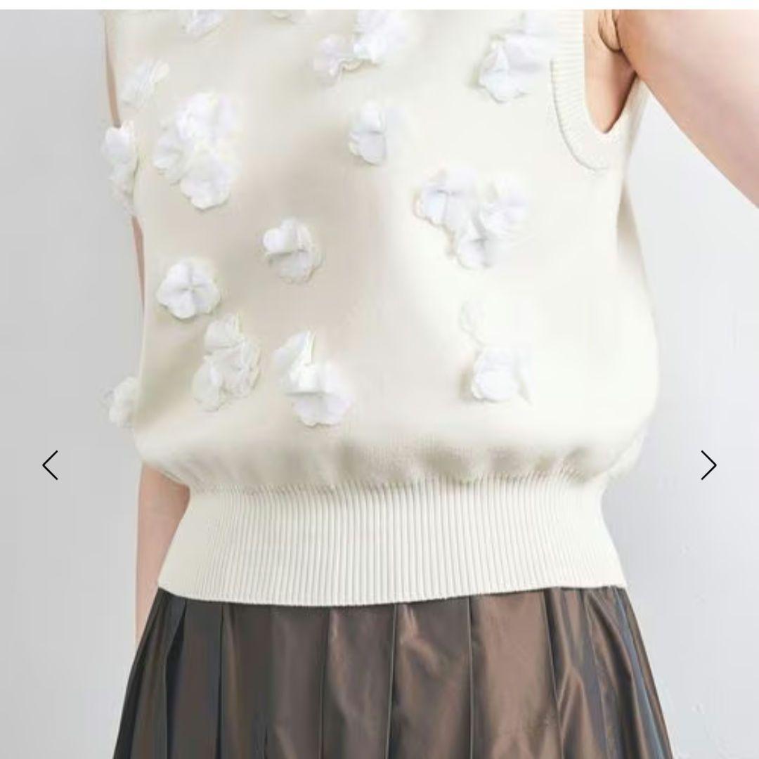 UNITED ARROWS 3D フラワーモチーフ ノースリーブ ニットベスト