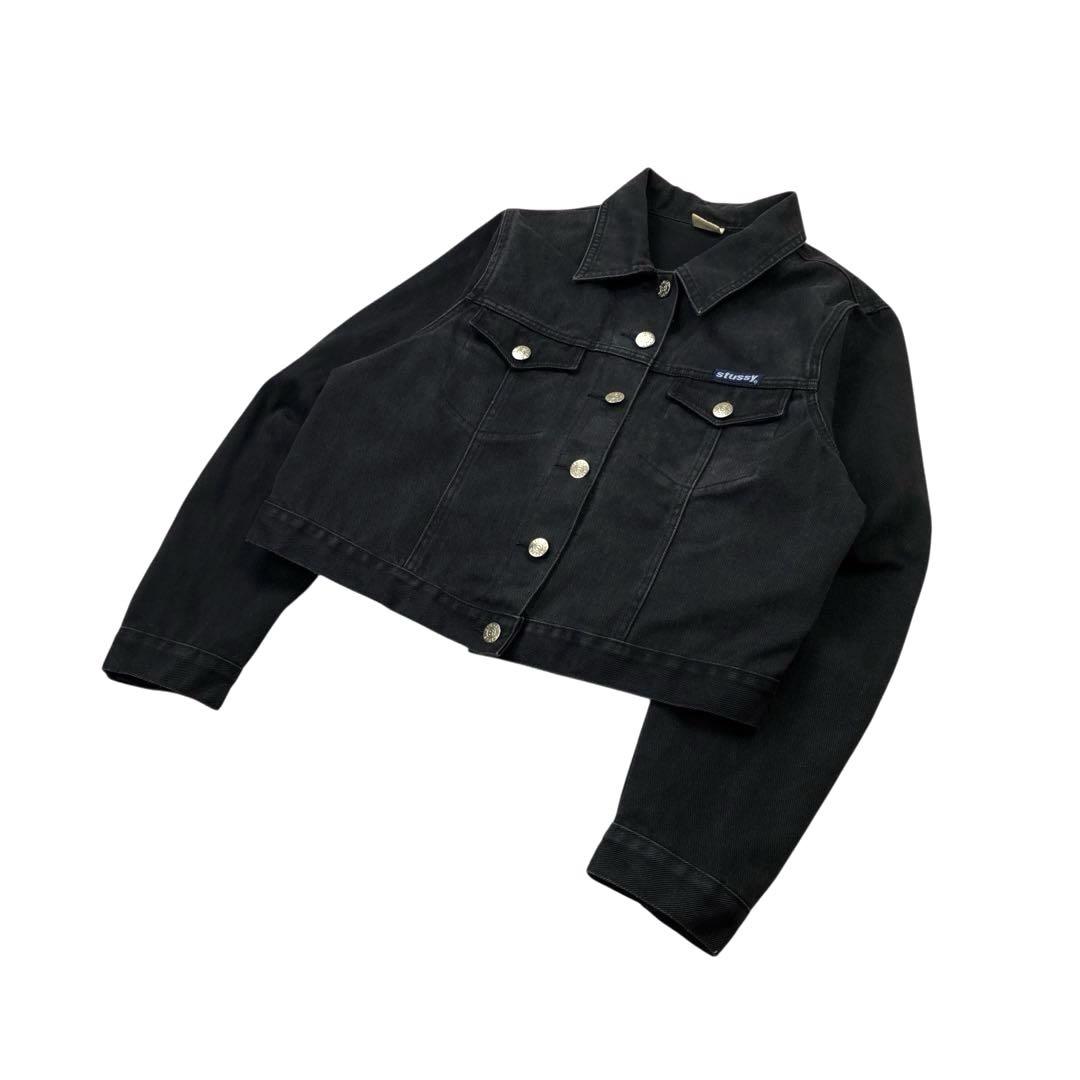 【レディース】90s stussy デニムジャケット オーストラリア製 黒 S