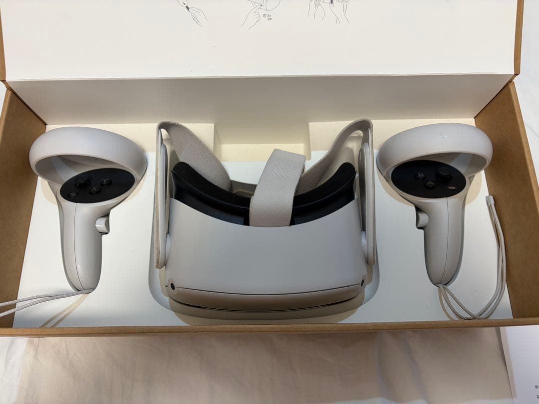 VRヘッドセット ホワイト コントローラー2個付き