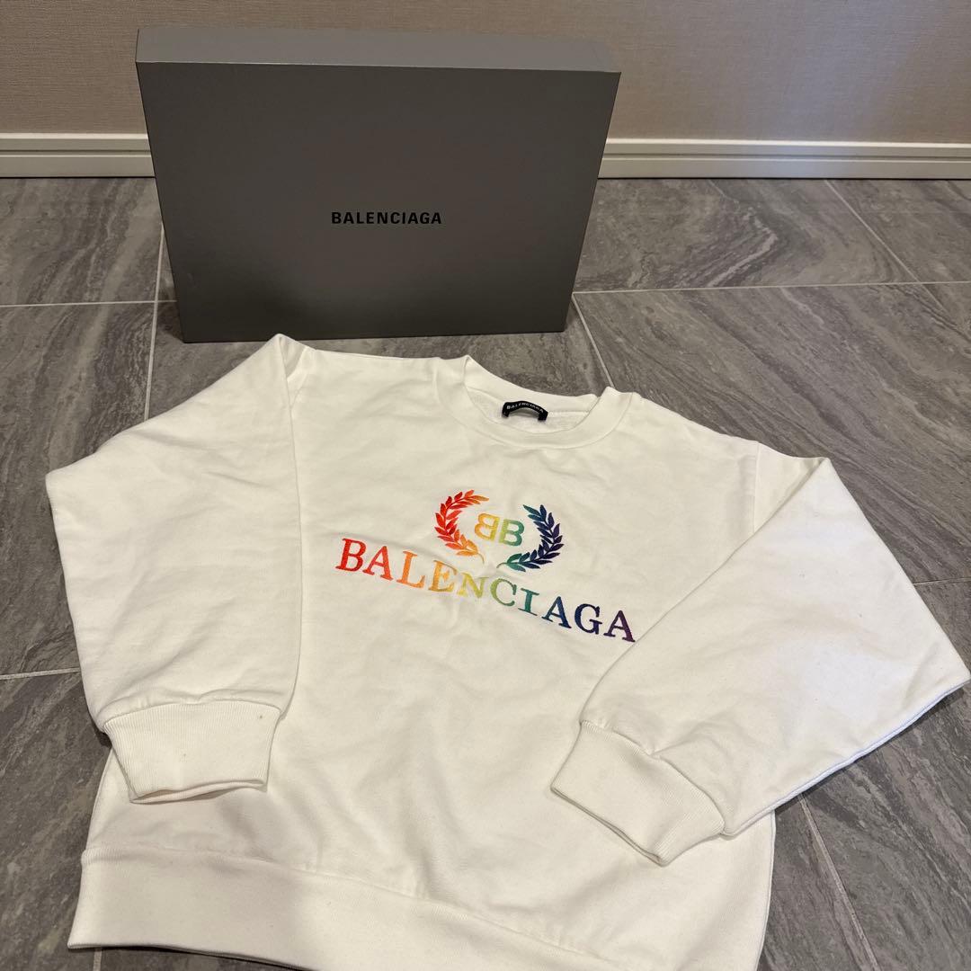 BALENCIAGA バレンシアガ レインボー スウェット 白　130㎝