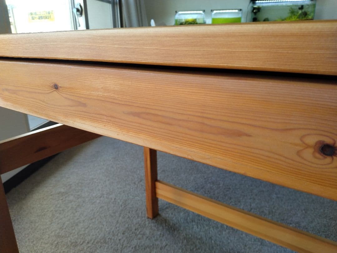 【訳あり良品】MUJI無印 パイン材デスク86cm引出付/ワークテーブル/学習机