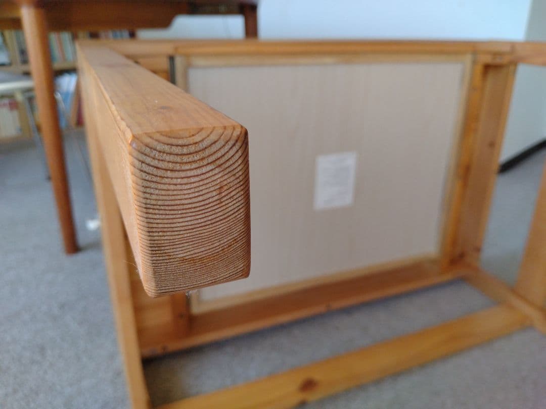 【訳あり良品】MUJI無印 パイン材デスク86cm引出付/ワークテーブル/学習机