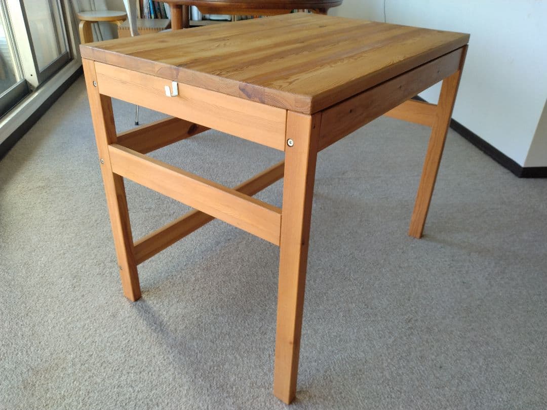 【訳あり良品】MUJI無印 パイン材デスク86cm引出付/ワークテーブル/学習机