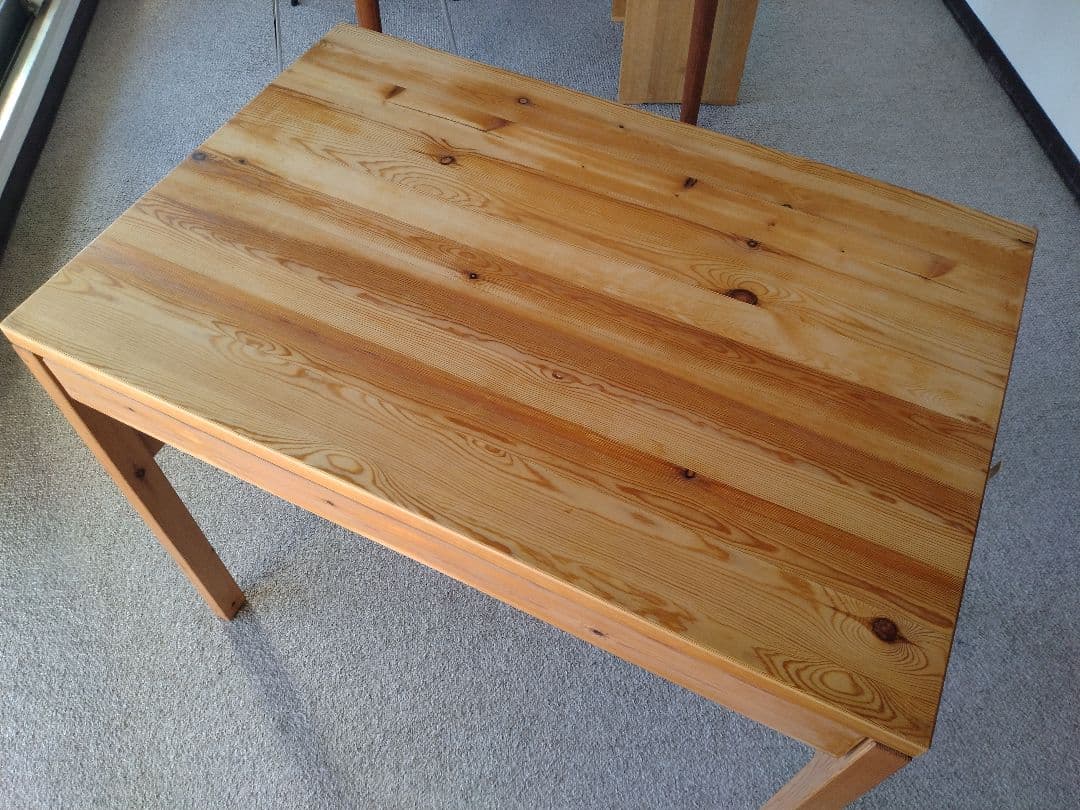 【訳あり良品】MUJI無印 パイン材デスク86cm引出付/ワークテーブル/学習机