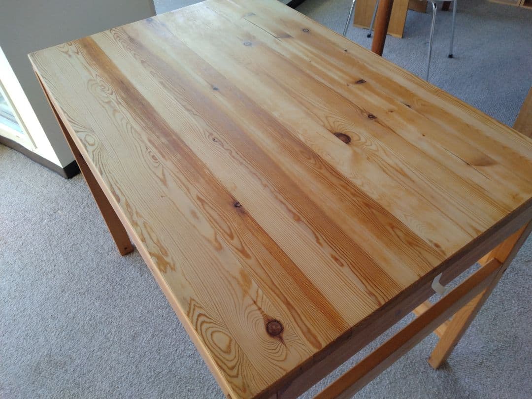 【訳あり良品】MUJI無印 パイン材デスク86cm引出付/ワークテーブル/学習机