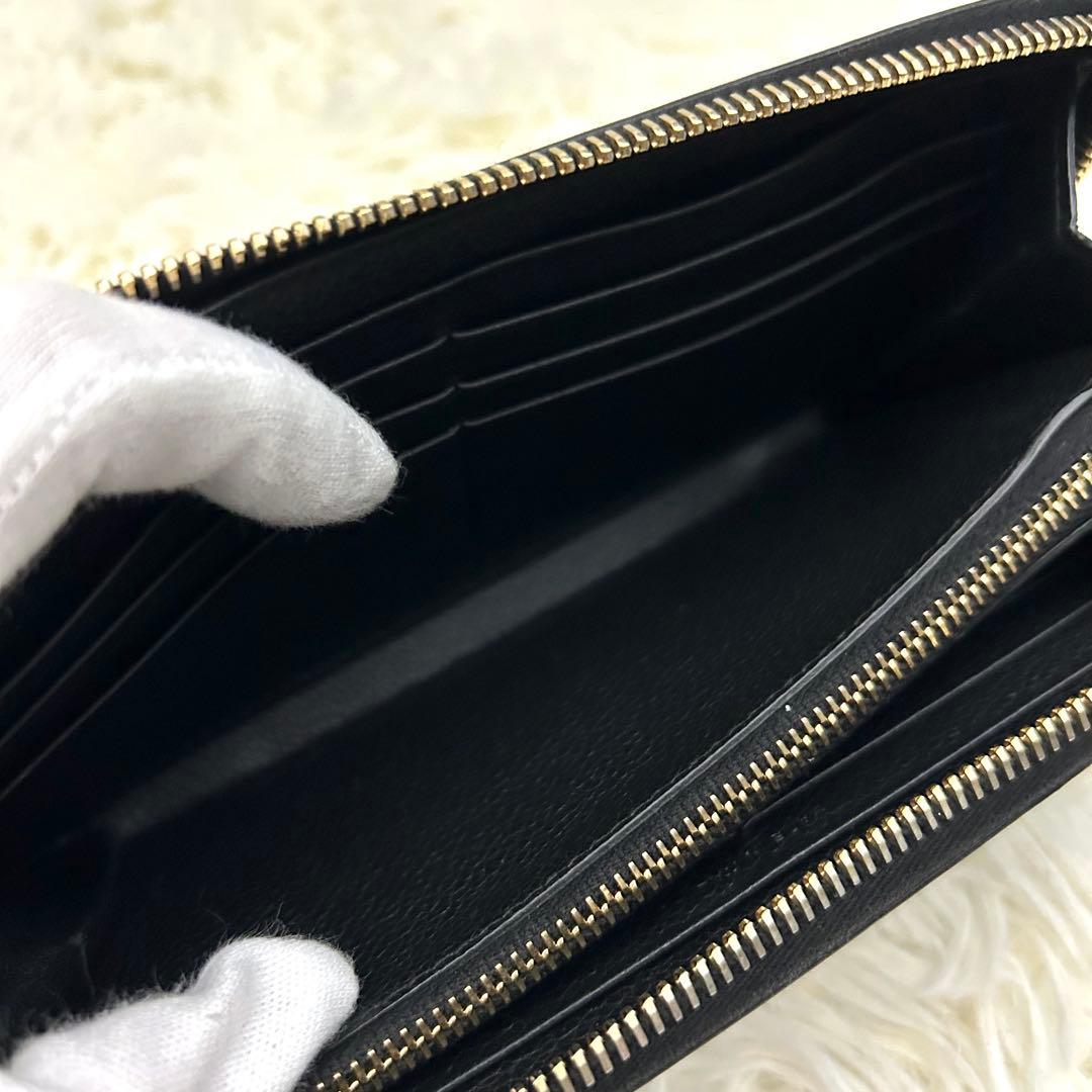 ［美品］SAINT LAURENT 長財布 ブラック レザー ラウンドファスナー