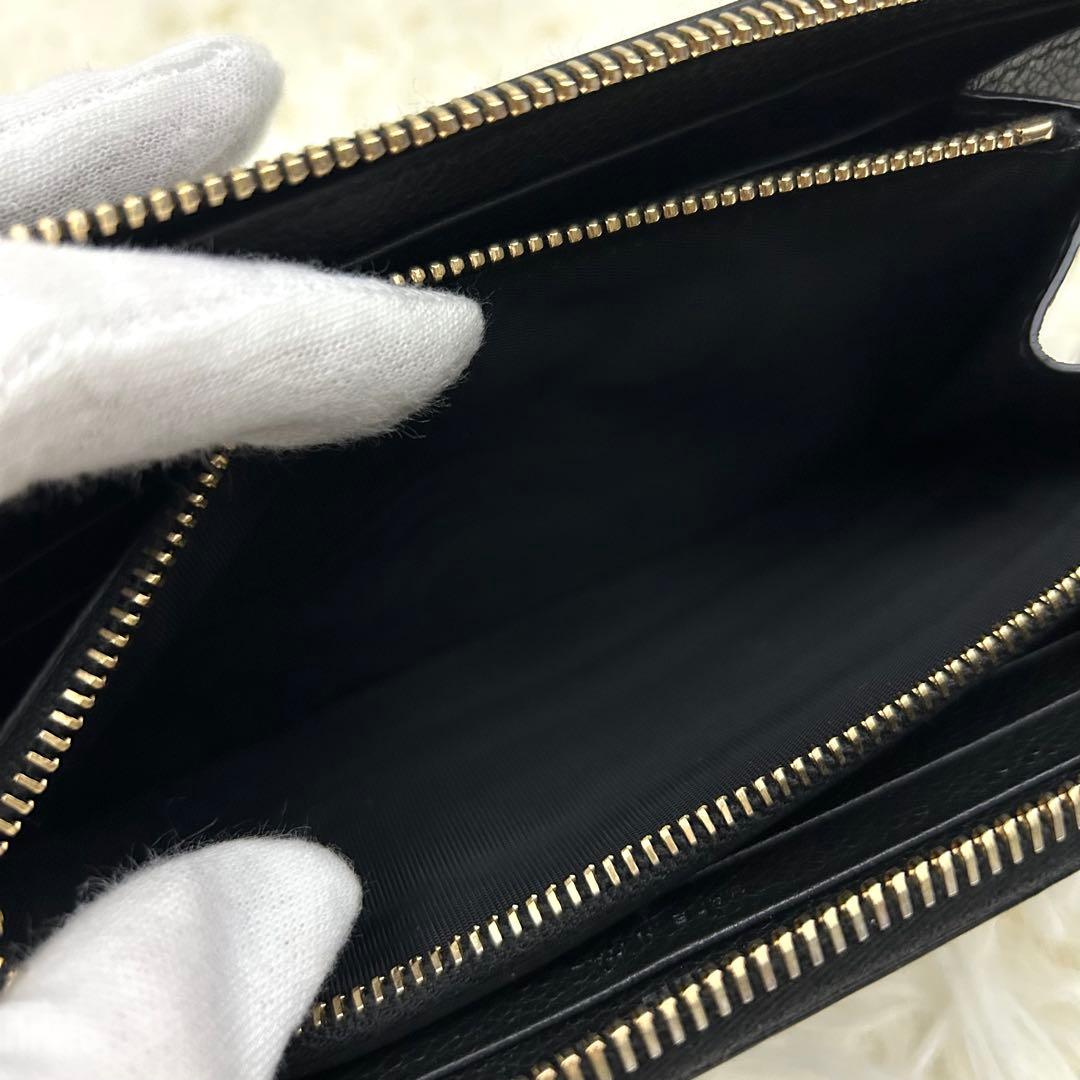 ［美品］SAINT LAURENT 長財布 ブラック レザー ラウンドファスナー