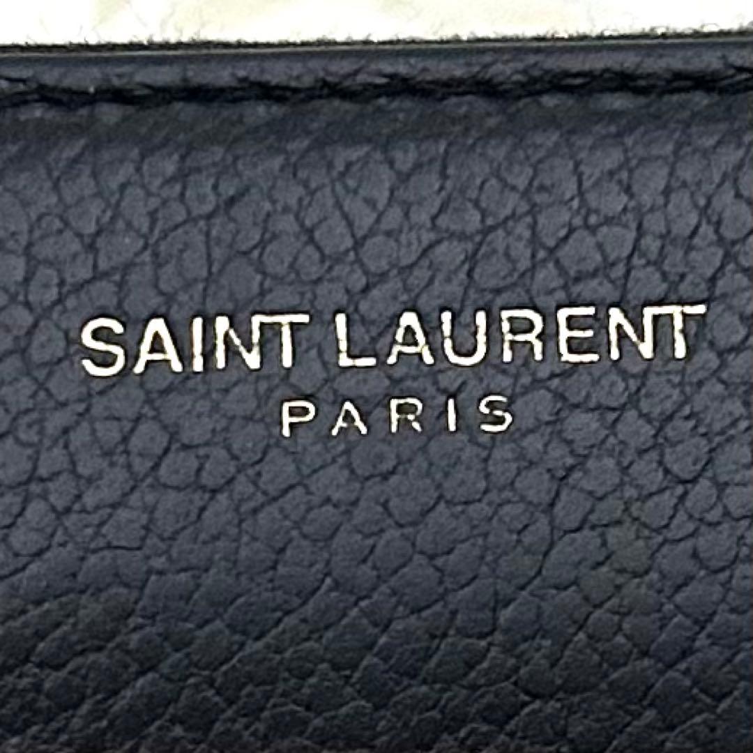 ［美品］SAINT LAURENT 長財布 ブラック レザー ラウンドファスナー