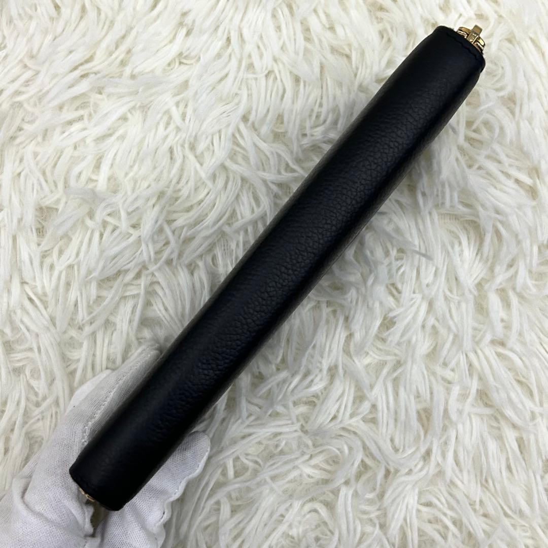 ［美品］SAINT LAURENT 長財布 ブラック レザー ラウンドファスナー