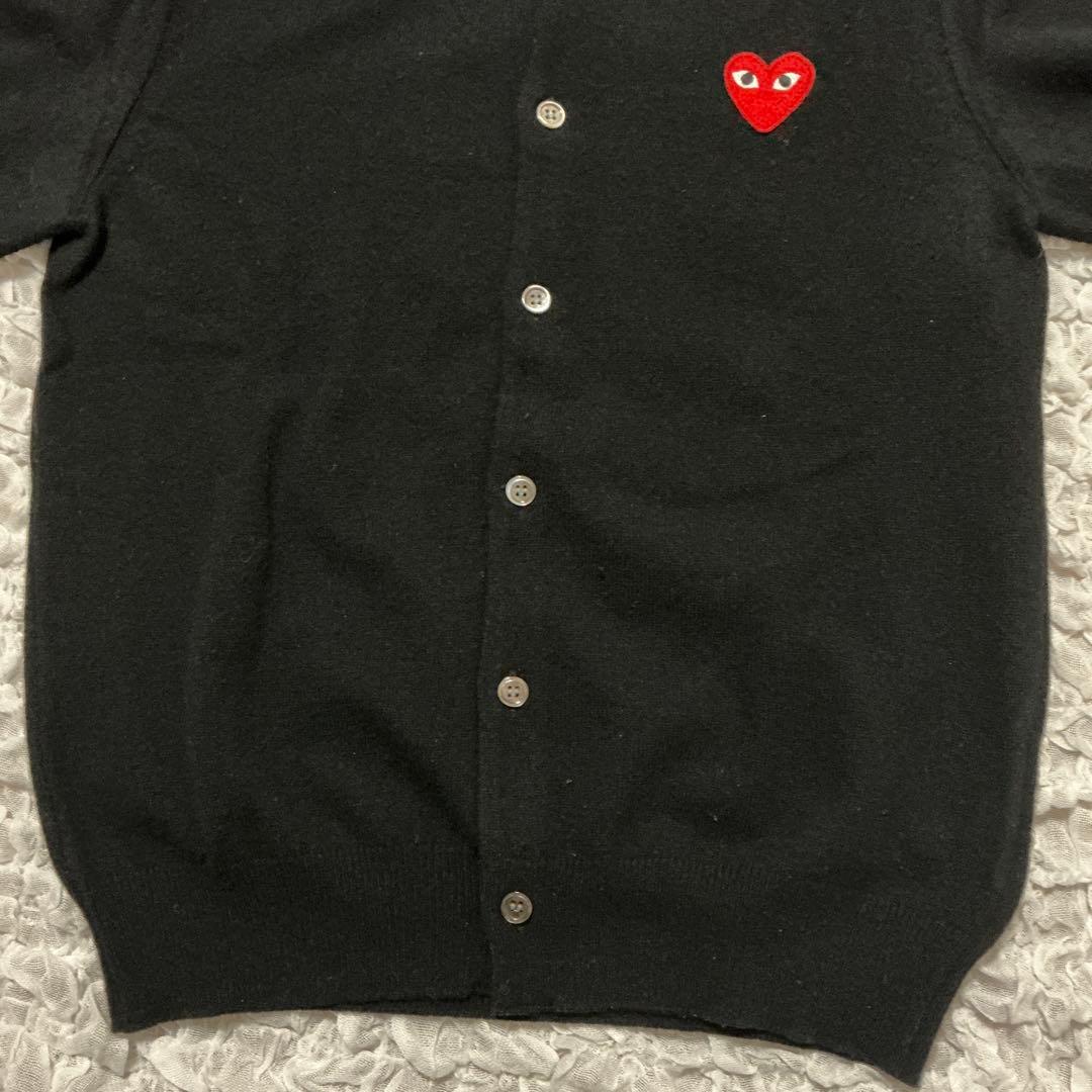 プレイコムデギャルソン　ニットカーディガン　クルーネック　ブラック　黒　M