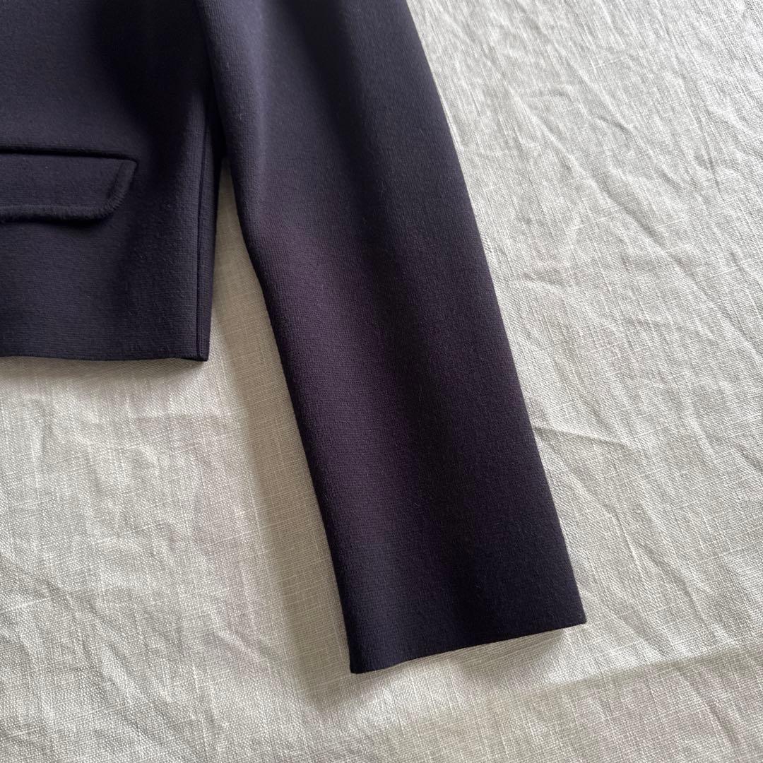 フォクシー　Foxey ノーカラージャケット　ネイビー 38 美品