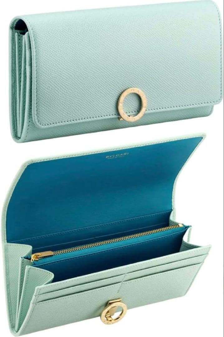 BVLGARI ミントグリーン 長財布 箱付き