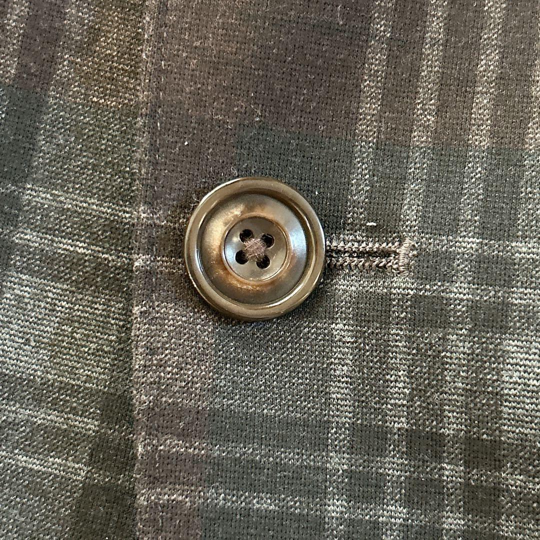 美品　ミツミネ　テーラードジャケット　チェック　切替　2B シングル