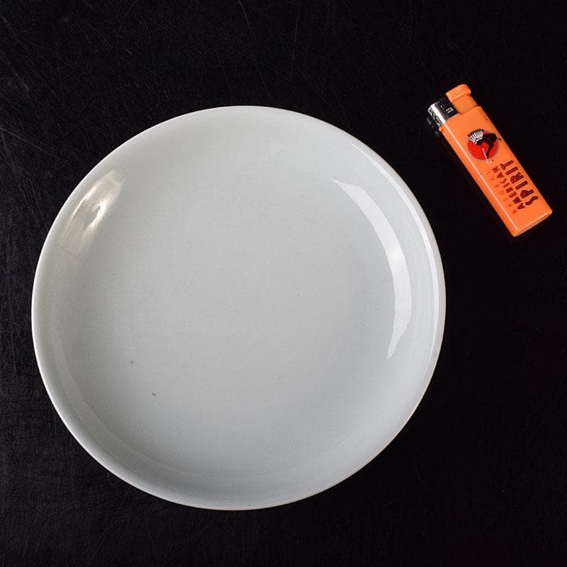 中国　大清雍正年製　藍釉皿　時代箱　C　7996