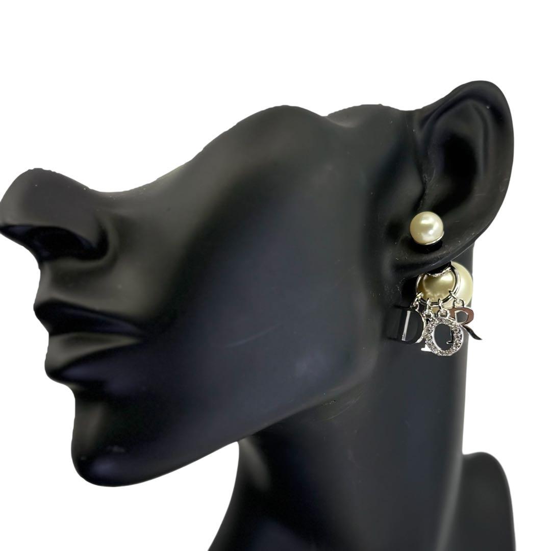 【美品☆箱付き】ディオール　トライバル　パール　ピアス　シルバー　片耳