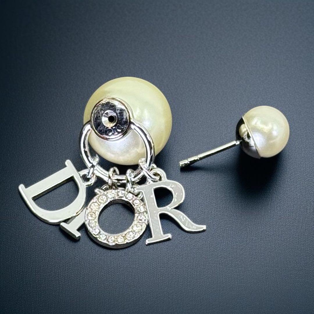 【美品☆箱付き】ディオール　トライバル　パール　ピアス　シルバー　片耳