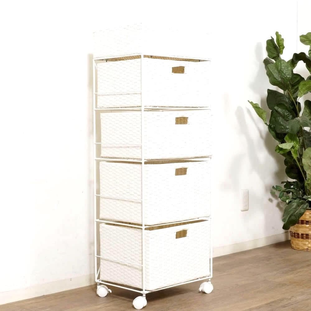 アウトレット　4段＋1　ランドリー　チェスト　 幅40cm　高さ105.5