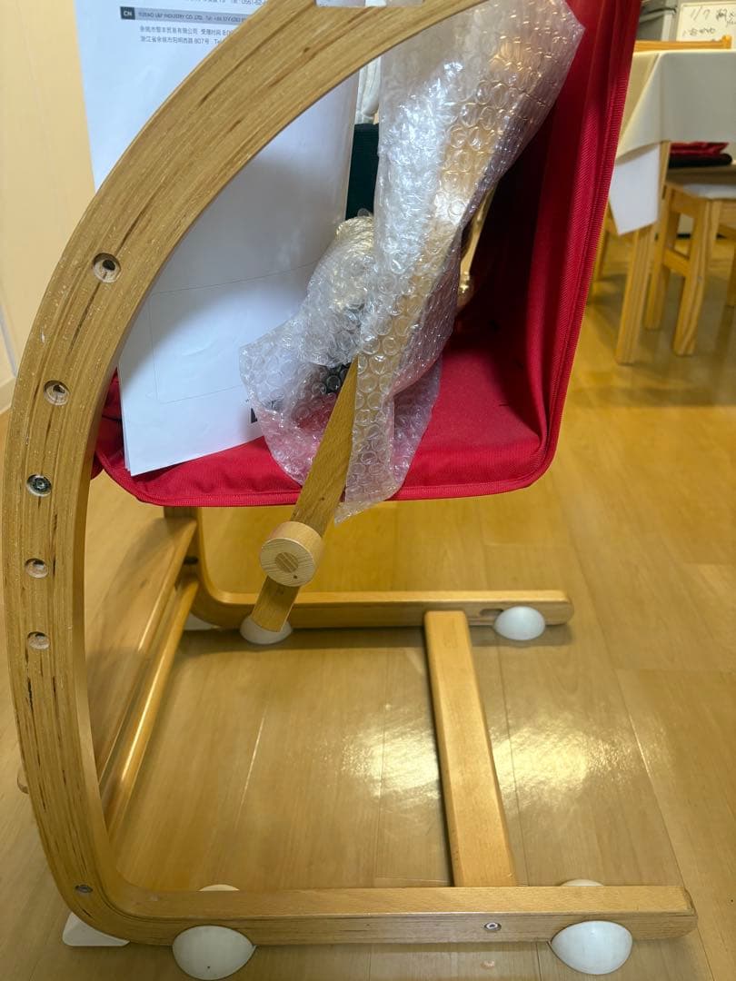 美品　farskaファルスカ スクロールチェアプラス レッド