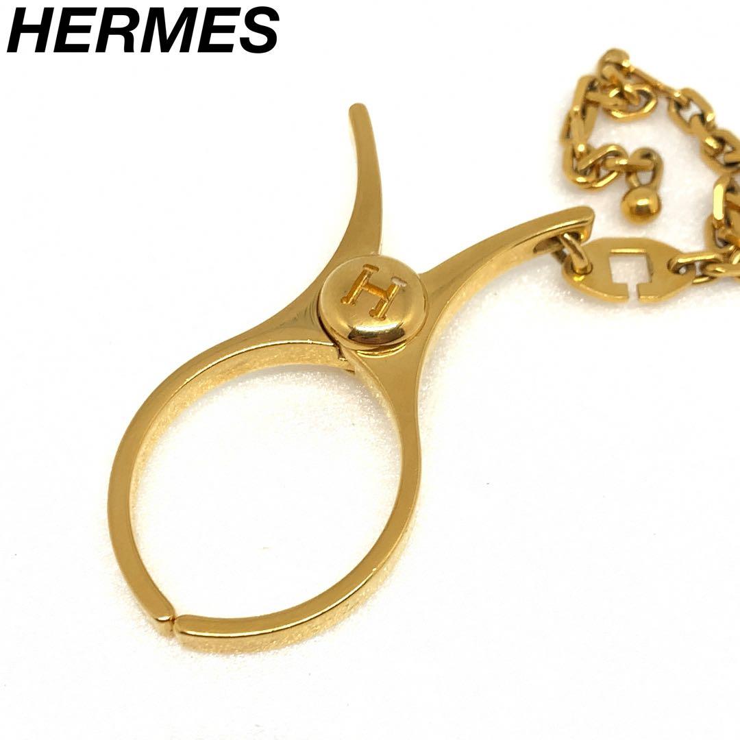 エルメス フィルー 手袋 グローブホルダー ゴールド 019561