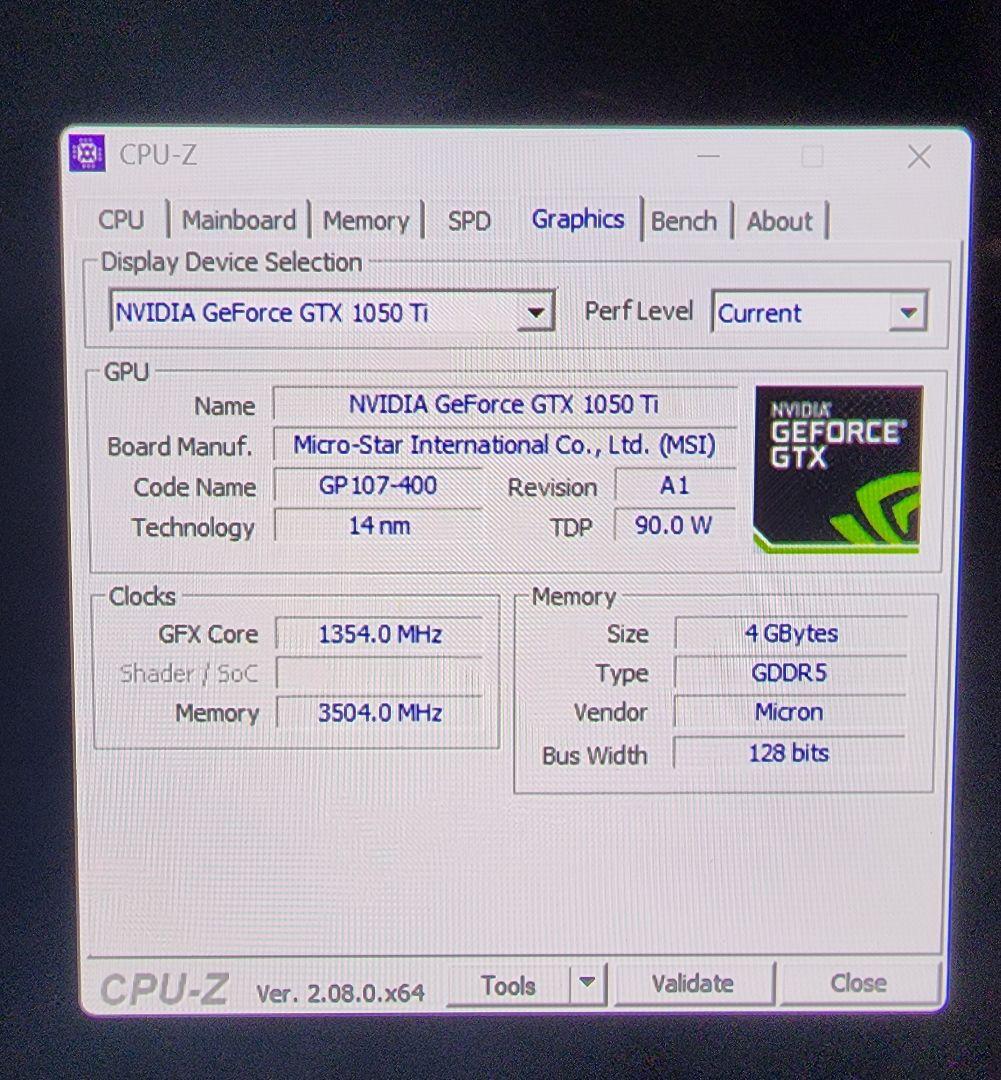 グラフィックボード・グラボ・ビデオカード MSI GeForce GTX 1050 Ti Gaming X 4GB