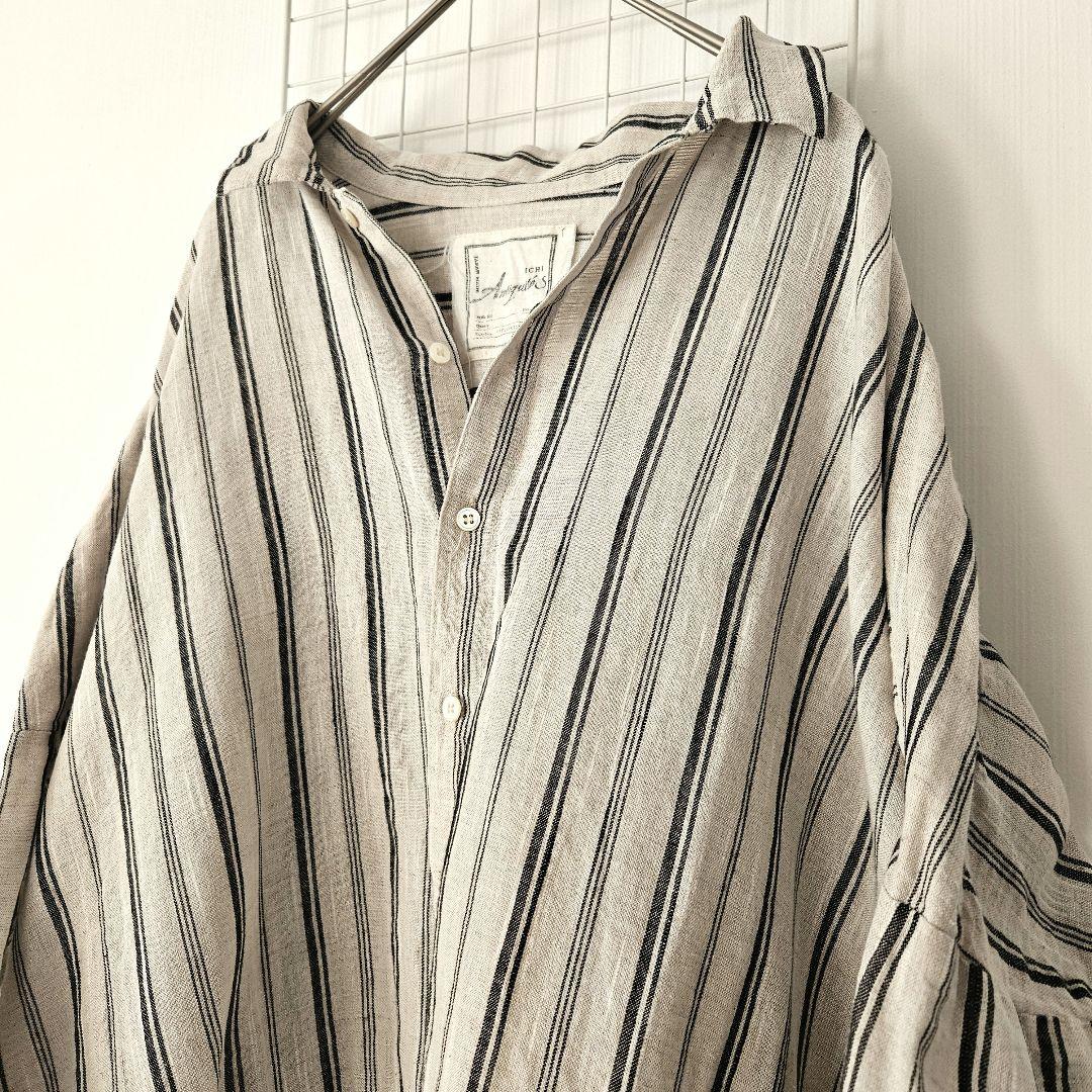 ICHI Antiquitès コットンリネン ワイドシャツチュニック
