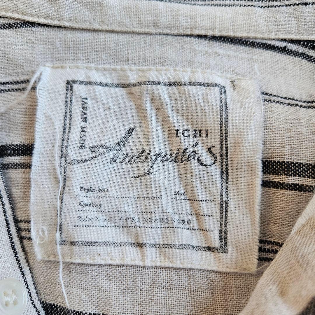 ICHI Antiquitès コットンリネン ワイドシャツチュニック
