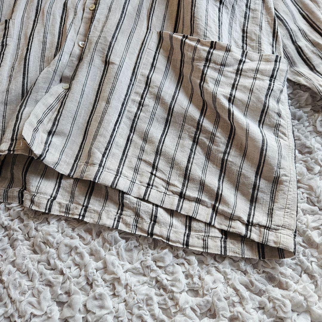 ICHI Antiquitès コットンリネン ワイドシャツチュニック