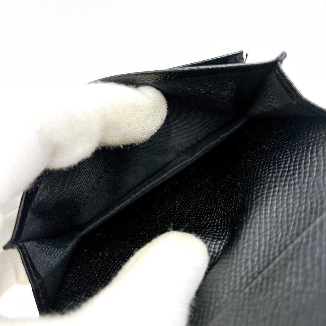 極美品 ＊ BVLGARI ブルガリ 型押しロゴ レザー 名刺入れ ブラック