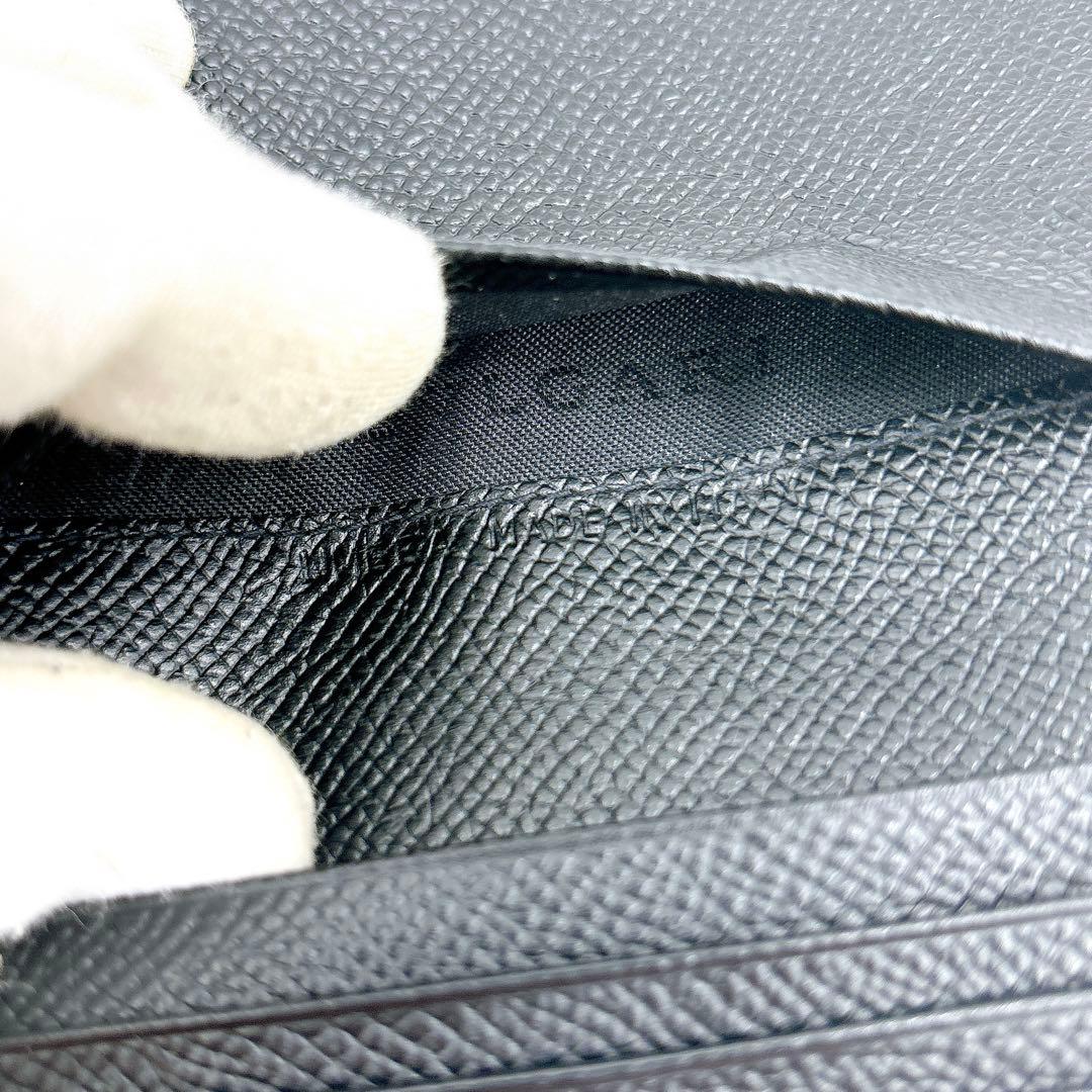 極美品 ＊ BVLGARI ブルガリ 型押しロゴ レザー 名刺入れ ブラック