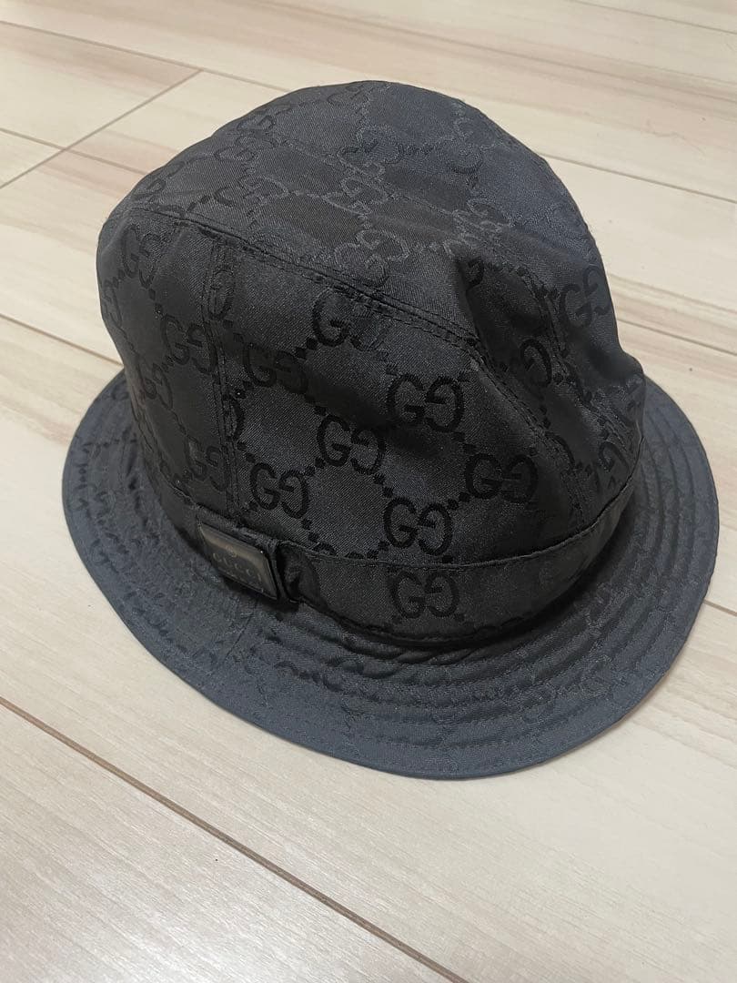 GUCCI ブラック GGパターン ハット
