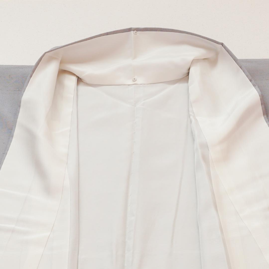 ペールグレーの上質な紬　佐伯武晴　作家物　正絹