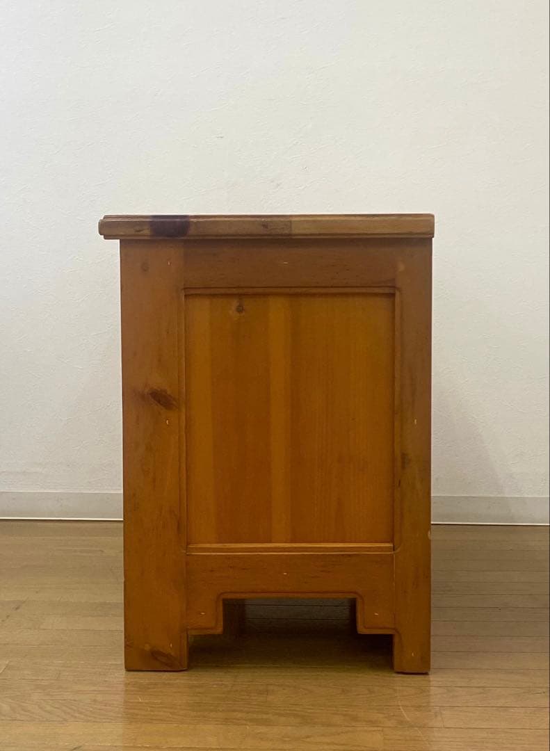 アンティーク カントリー パイン無垢材 チェスト サイドテーブル コンソール