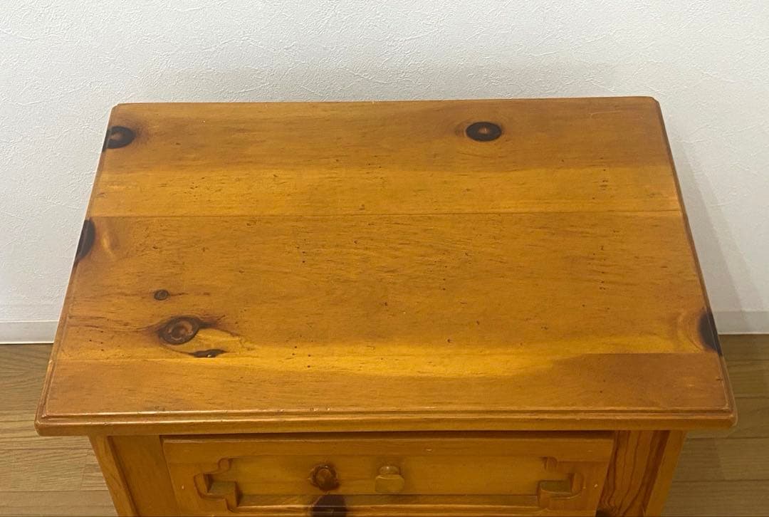 アンティーク カントリー パイン無垢材 チェスト サイドテーブル コンソール