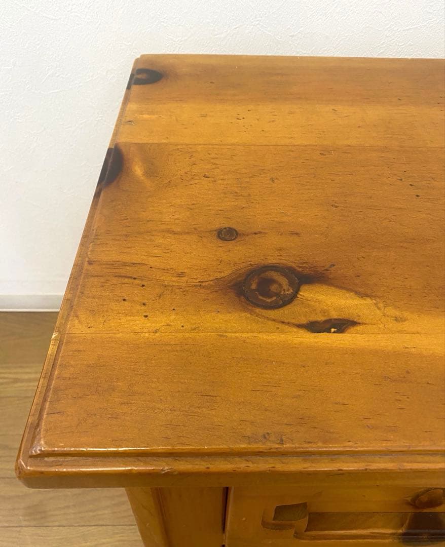 アンティーク カントリー パイン無垢材 チェスト サイドテーブル コンソール