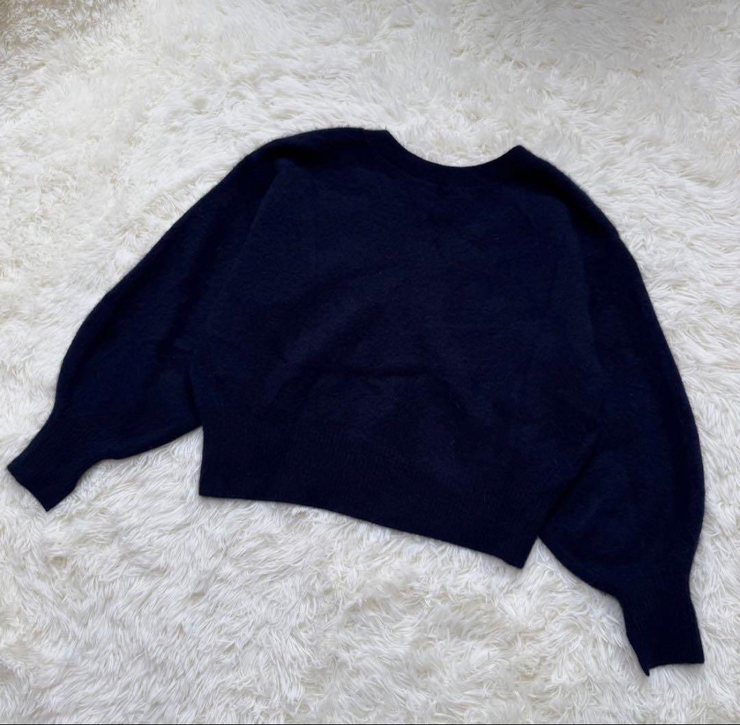 【美品】SHENERYファーカシミア3wayニットカーディガン　ネイビー