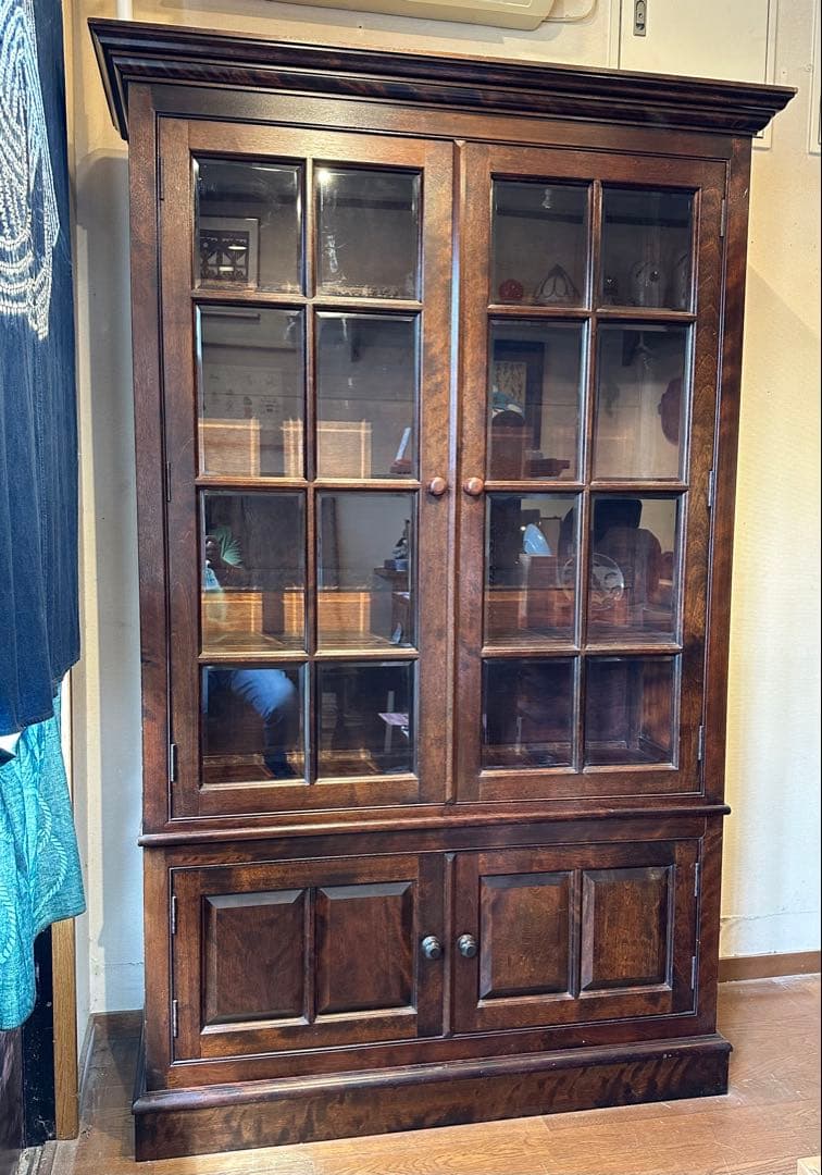 松本民芸家具　Ｅ型書棚　ガラスケース　飾り棚　美品