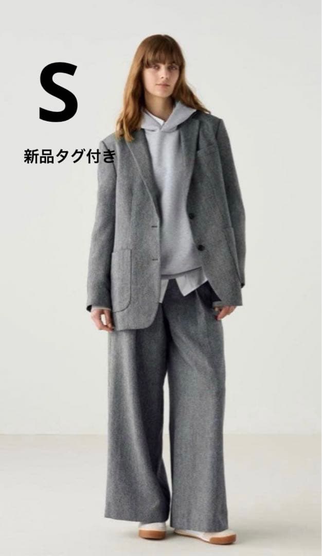 UNIQLO C ツイードオーバーサイズジャケット Sサイズ　新品タグ付き