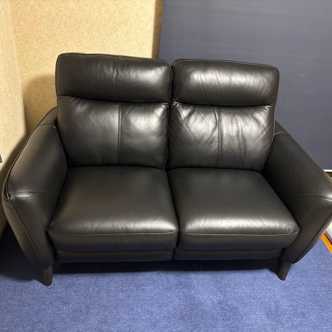 ニトリ　2人掛けソファ　アネーロ NB BK