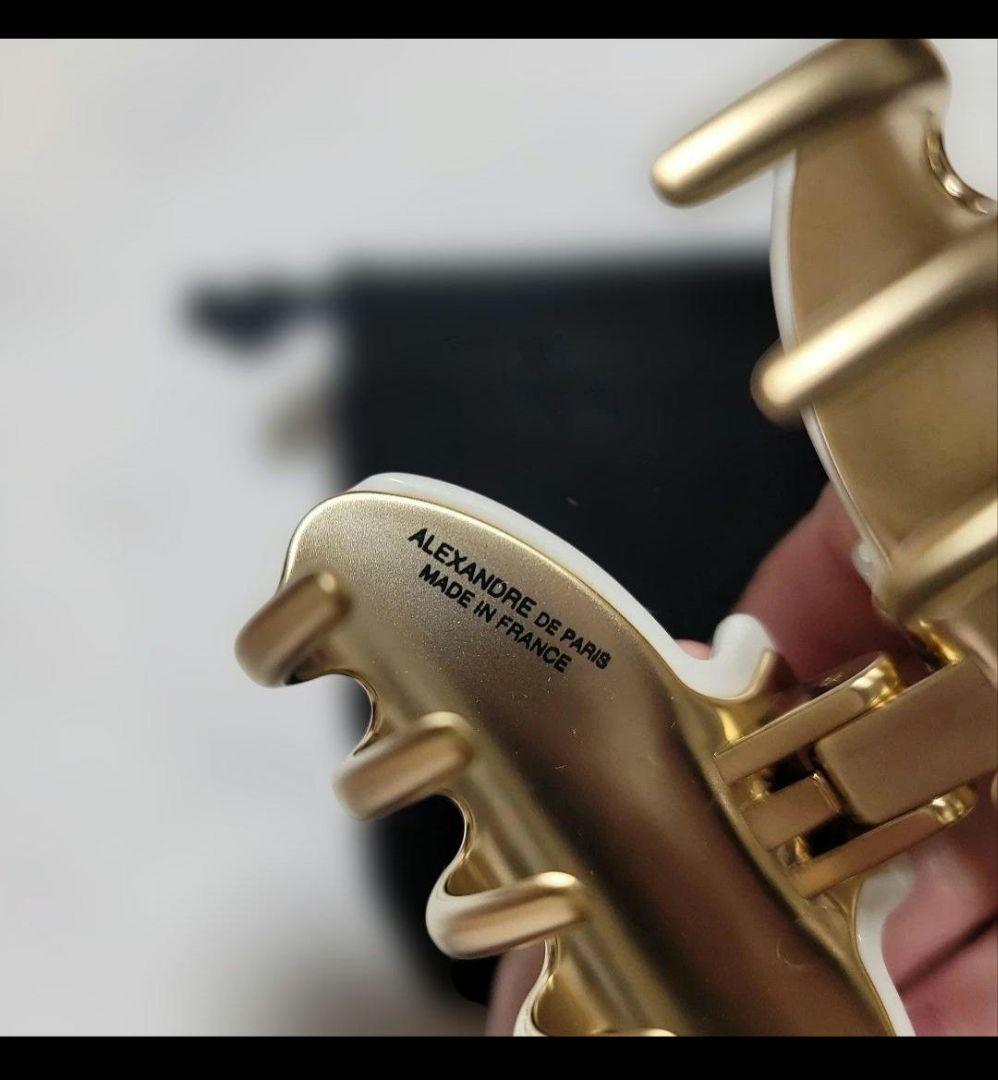 未使用 アレクサンドルドゥパリ ヘアクリップ M ホワイト