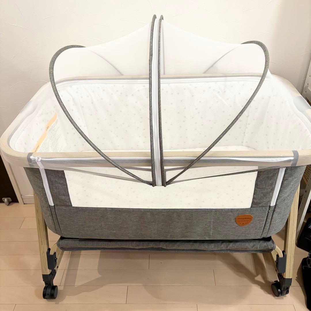 美品✨playkids Maydolly HZDMJ ベビーベッド グレー　完品