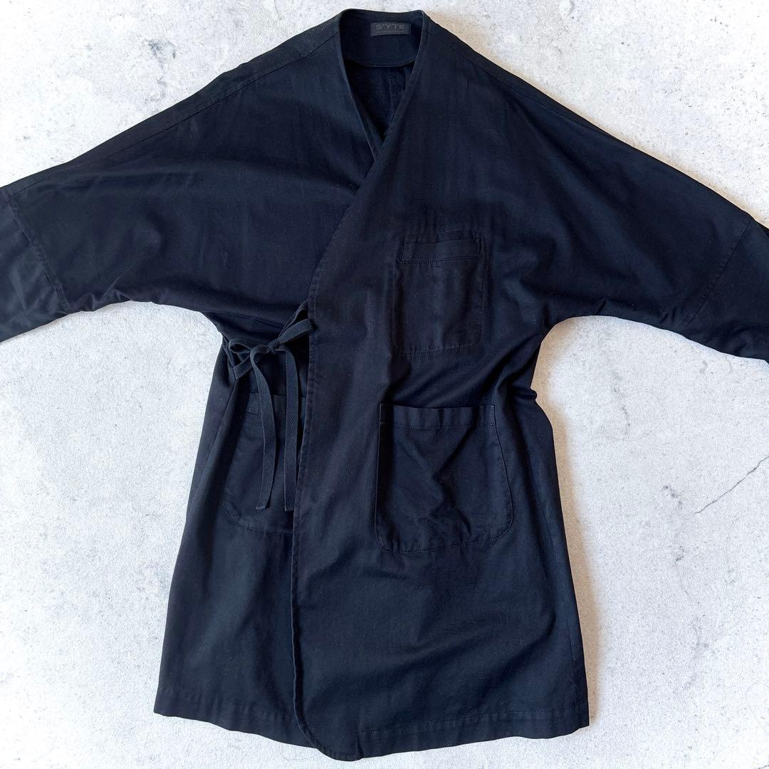 サイト バイ ヨウジヤマモト 3→L 作務衣 ノーカラー ジャケット コート 黒