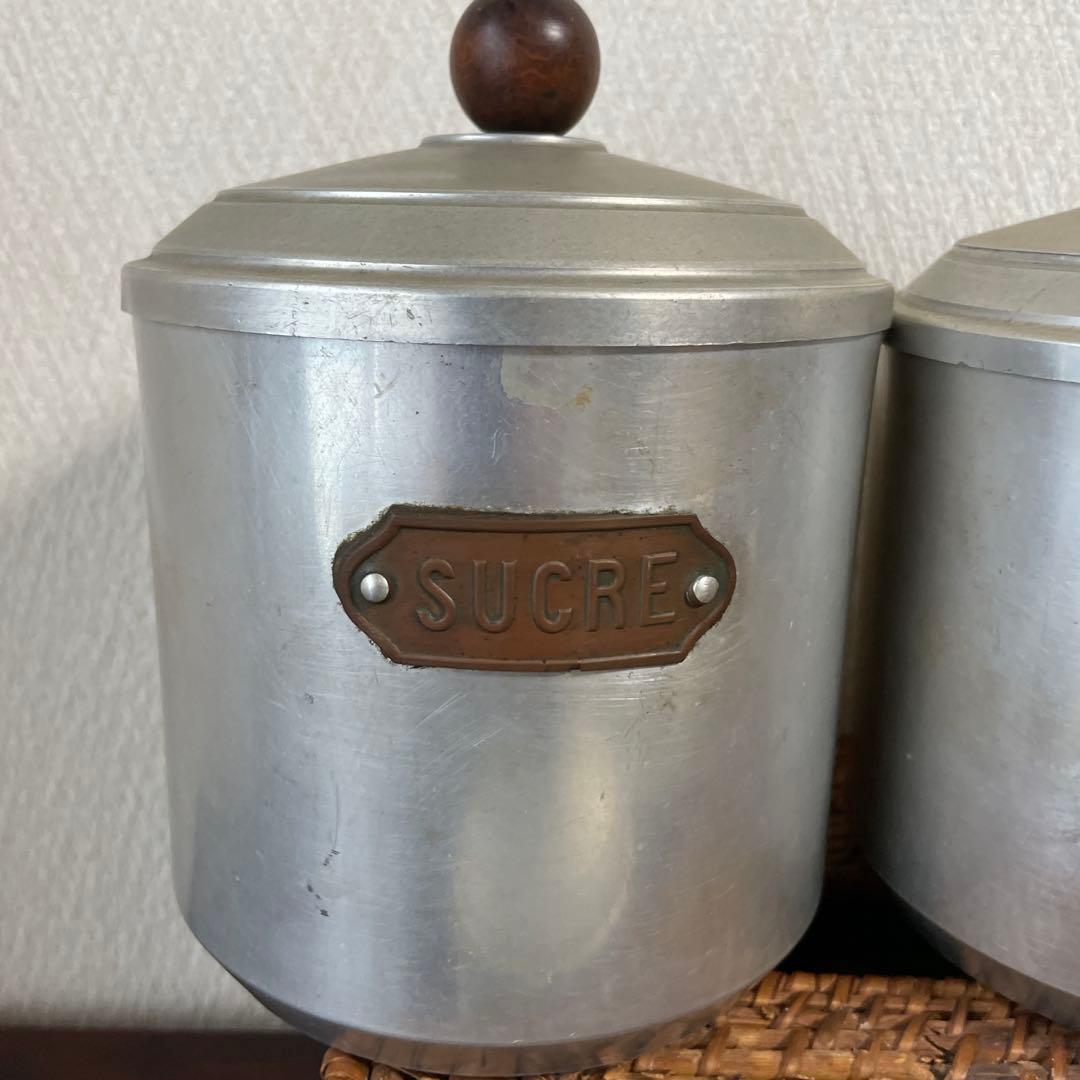 アンティーク　アルミキャニスター　６個セット